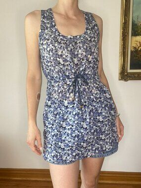 Sleeveless Shirt Dress, FRENCH CONNECTION, Blue Dot Print